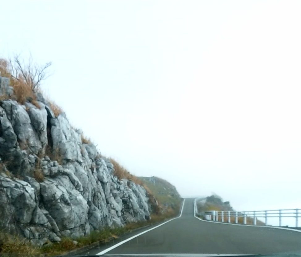 【秋の四国カルストをドライブ】強風がふく天空の道と絶景