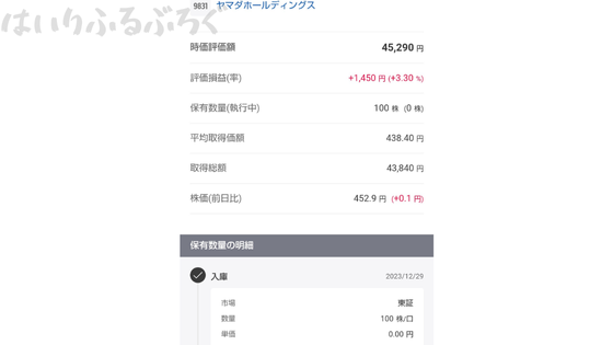 ヤマダホールディングスのこれまでの投資運用実績